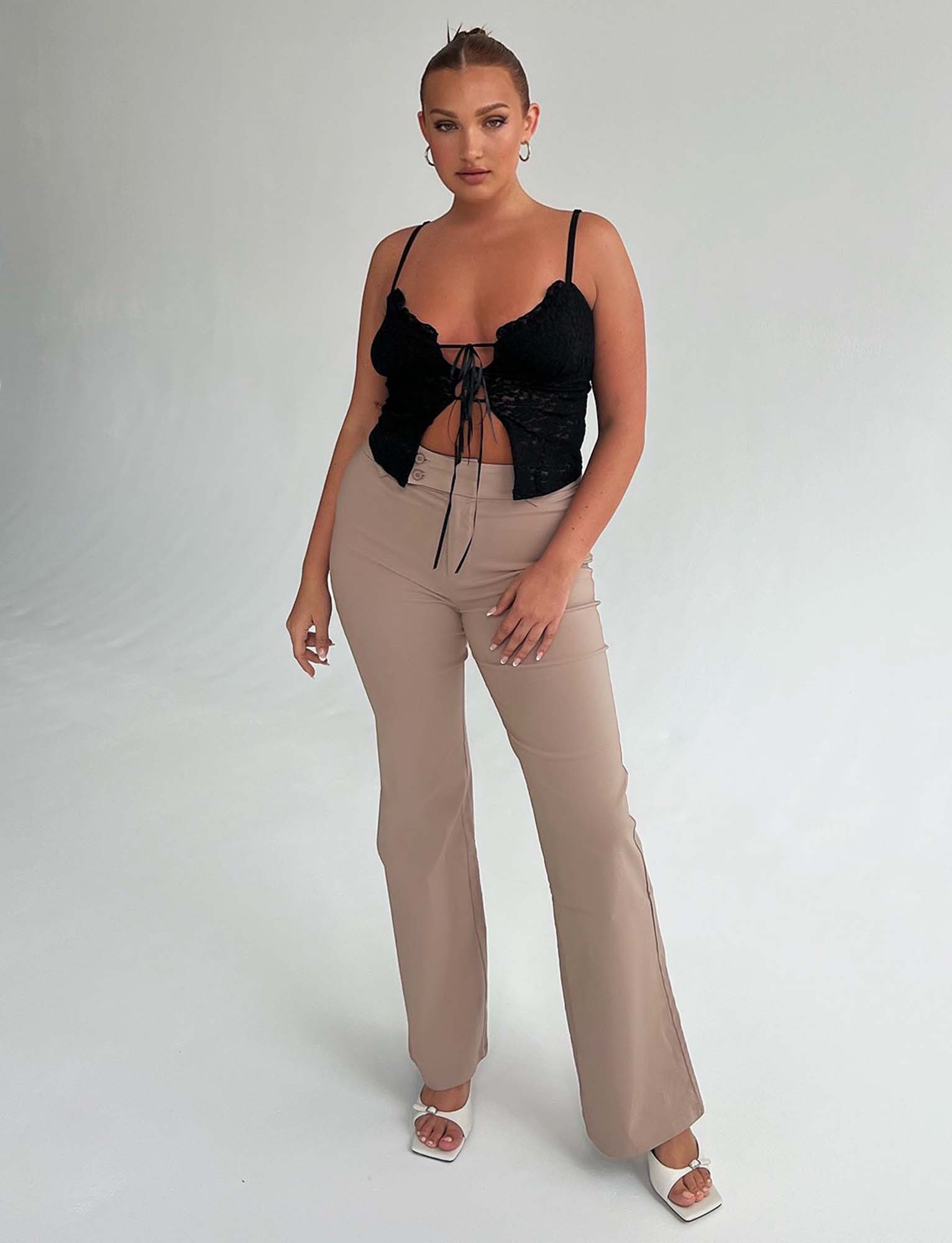 KITTIE HIGH RISE PANT - BEIGE