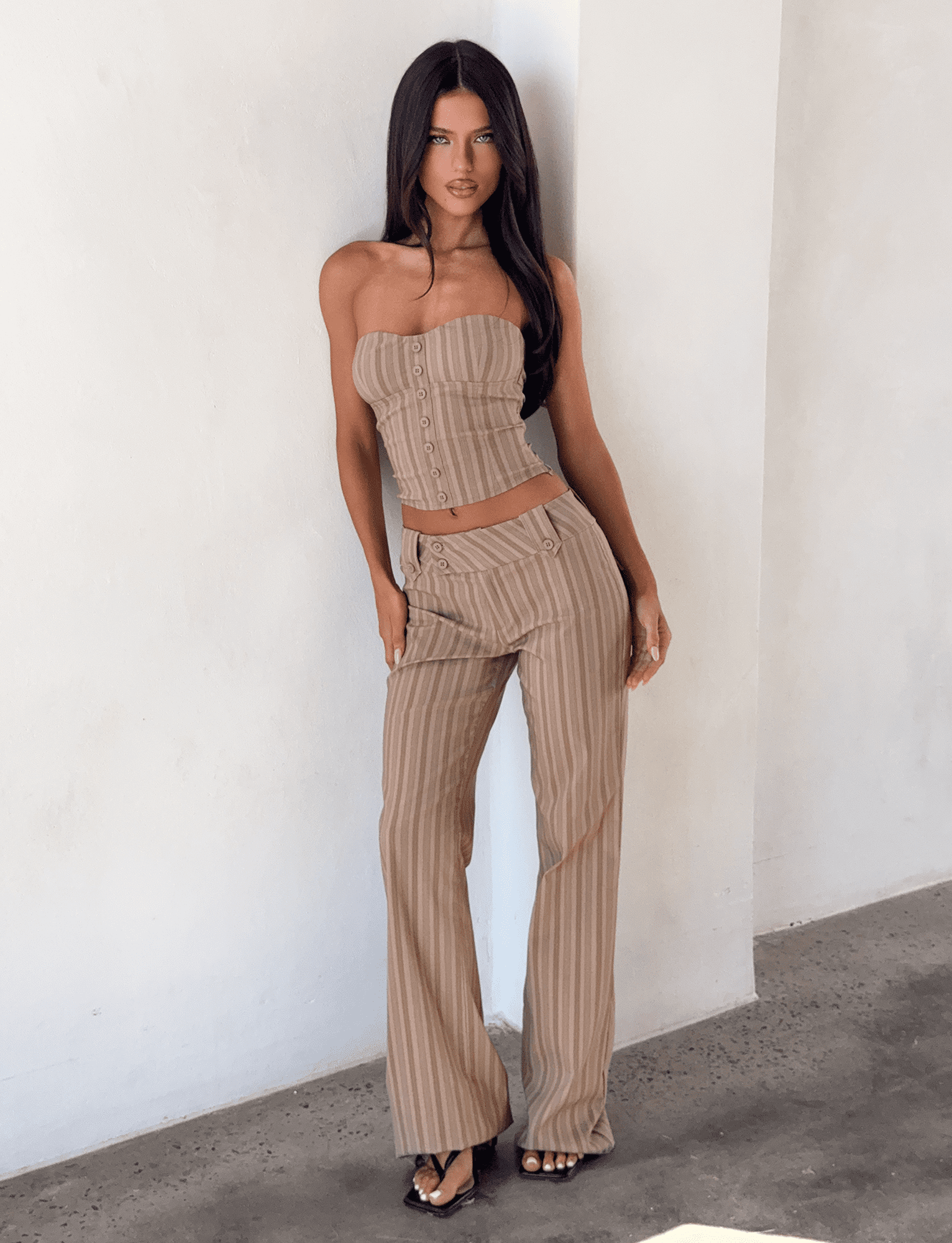 KITTIE PANT - TAUPE STRIPE